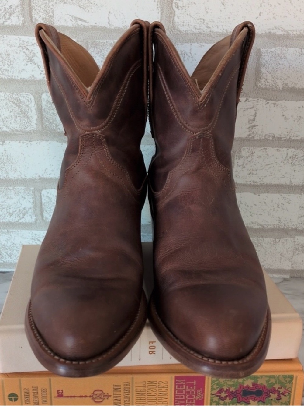 Tecovas Brown Short Leather Cowboy Boots